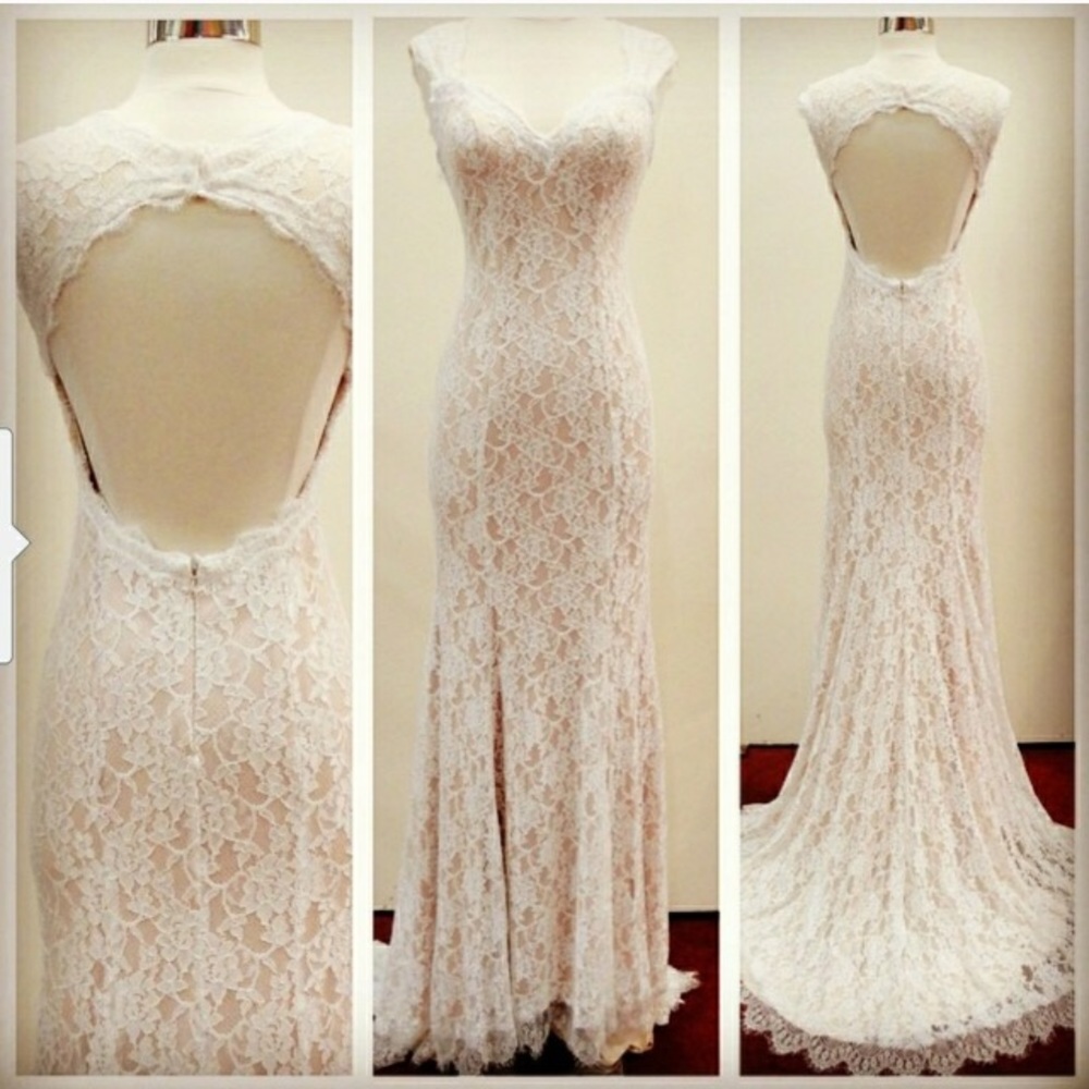White Lace Formal Dress